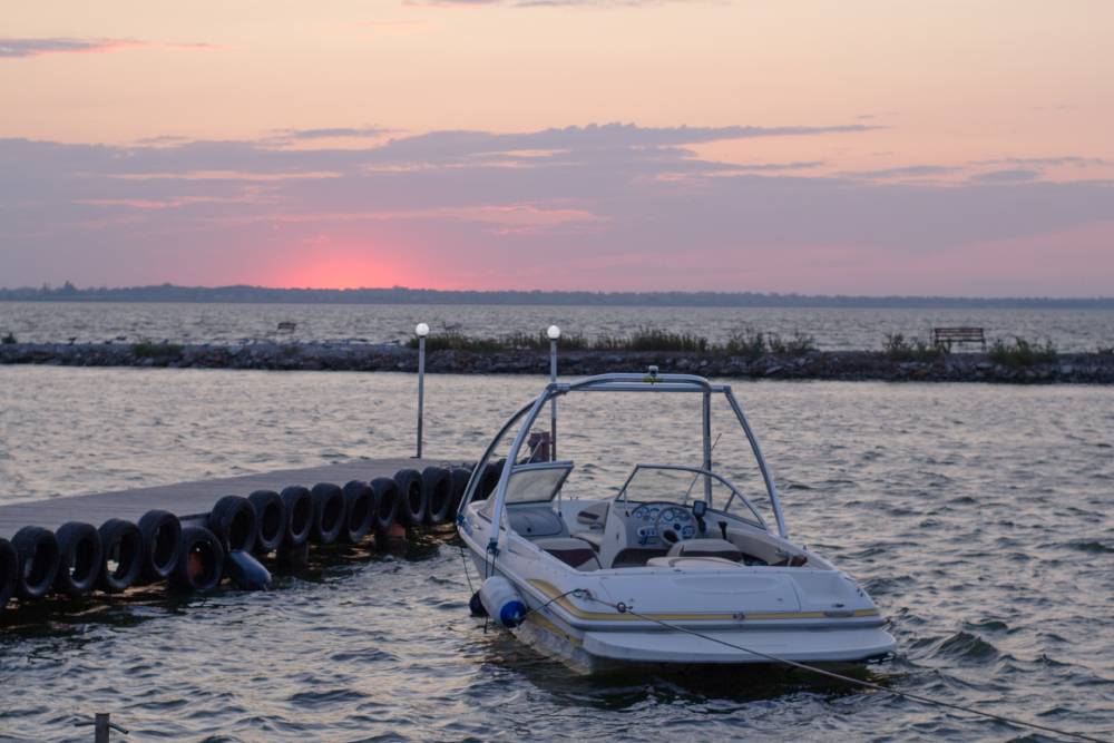 Launching a Boat Sunset